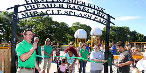 Grand opening ceremony of splash pad