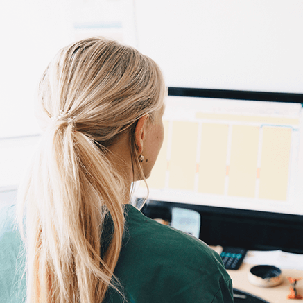 woman on computer